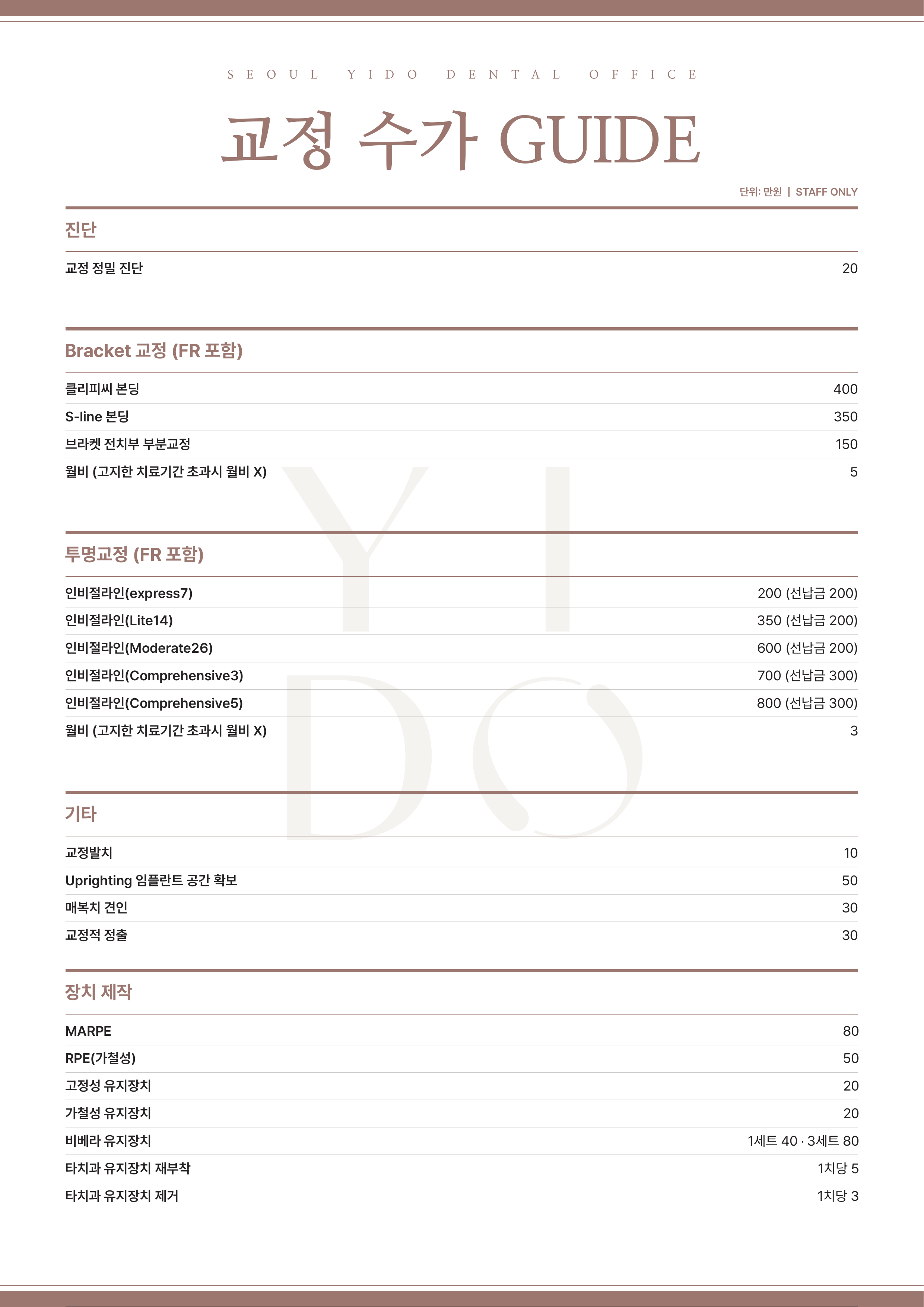 비급여 수가표 2
